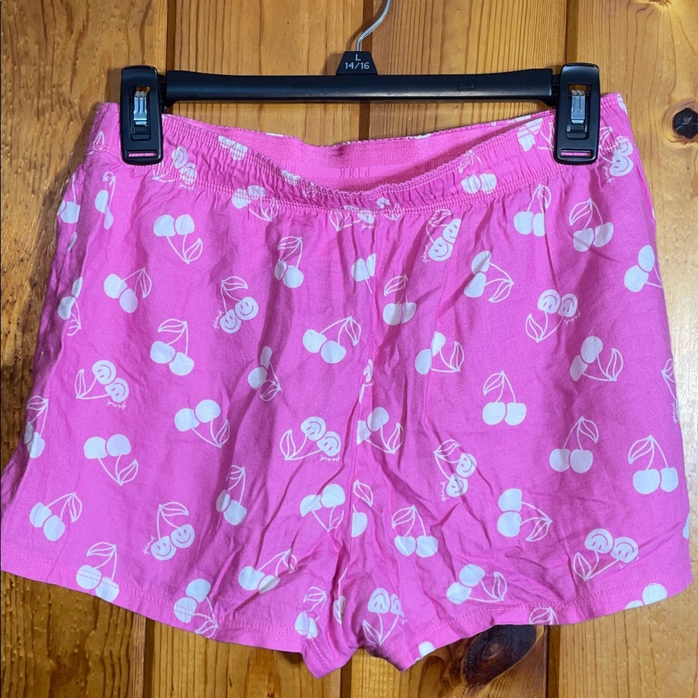 Pink Victoria’s Secret Cherry Print Women's Shorts size XS smiley shorts lounge - Picture 3 of 4